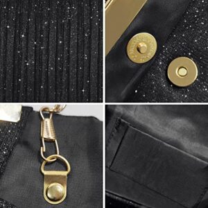 Clutch Purses for Women Wedding Evening Bags, Sparkly Envelope Bride Clutches - Formal Party Handbags with Detachable Chain