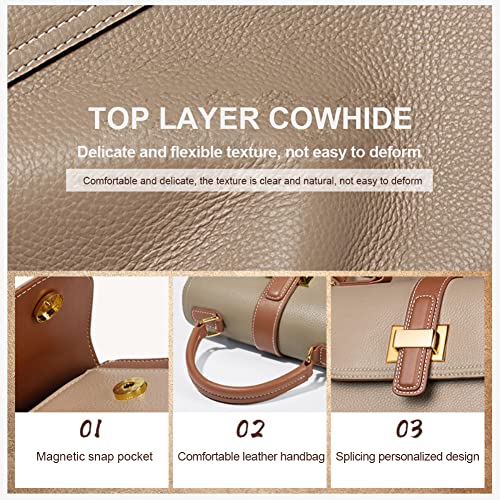 LAORENTOU Cow Leather Small Handbag Purse for Women Crossbody Bags Satchel Handle Bag Shoulder Bagswith Adjustable Strap