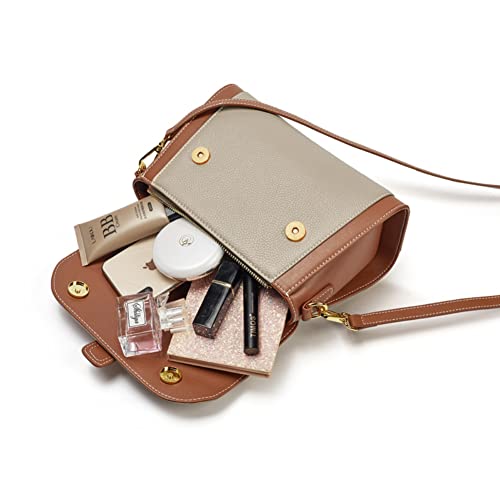 LAORENTOU Cow Leather Small Handbag Purse for Women Crossbody Bags Satchel Handle Bag Shoulder Bagswith Adjustable Strap