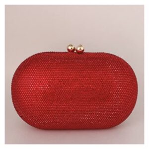 purple crystal women evening bags and clutches ladies formal party diamond clutch wedding purses and handbags (color : red, size : size)