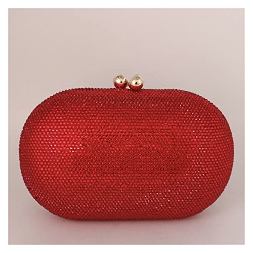 Purple Crystal Women Evening Bags and Clutches Ladies Formal Party Diamond Clutch Wedding Purses and Handbags (Color : Red, Size : Size)