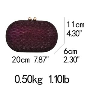 Purple Crystal Women Evening Bags and Clutches Ladies Formal Party Diamond Clutch Wedding Purses and Handbags (Color : Red, Size : Size)