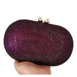 Purple Crystal Women Evening Bags and Clutches Ladies Formal Party Diamond Clutch Wedding Purses and Handbags (Color : Red, Size : Size)