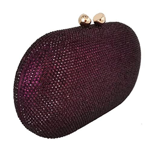 Purple Crystal Women Evening Bags and Clutches Ladies Formal Party Diamond Clutch Wedding Purses and Handbags (Color : Red, Size : Size)