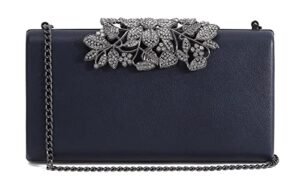 peeptoe evening women leather evening clutch bags formal party clutches wedding purses cocktail prom blue