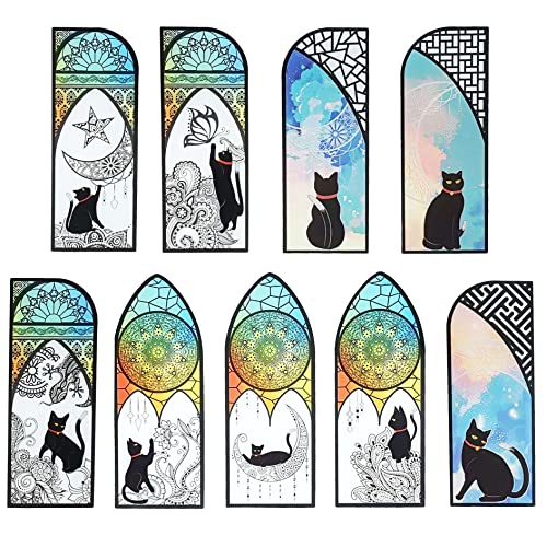 BLBMH 9PCS Cool Cat Bookmarks Set Cute Animal Bookmarks for Women Kids Girls Book Lovers Book Marks Bulk for Book Club Classroom Gifts for Students