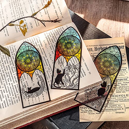 BLBMH 9PCS Cool Cat Bookmarks Set Cute Animal Bookmarks for Women Kids Girls Book Lovers Book Marks Bulk for Book Club Classroom Gifts for Students