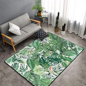 yeahspace palm tree leaf rug 60×39 inch area rugs modern living room dorm bedroom decor tropical jungle palm tree leaf green