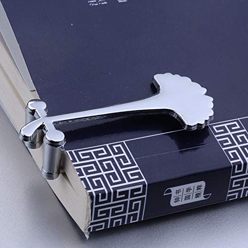 Creative Ginkgo Biloba Bookmark for Reading Hands Free Metal Bookmark Page Holder Book Holder Students Teachers Graduation Gifts School Office Supplies (Silver)