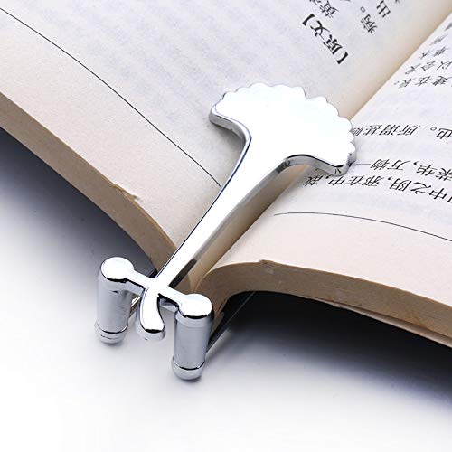 Creative Ginkgo Biloba Bookmark for Reading Hands Free Metal Bookmark Page Holder Book Holder Students Teachers Graduation Gifts School Office Supplies (Silver)