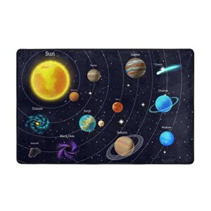 YEAHSPACE Solar System Rug 60x39 inch Area Rugs Learning Game Playroom Living Room Classroom Decorate-Outer Space Galaxy Solar System