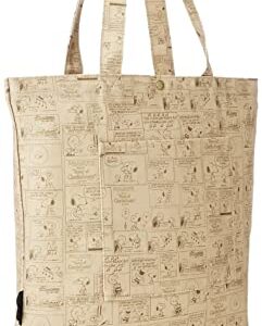 Siffler(シフレ) Canvas Tote Bag HAP6009, PN105. Snoopy Comic Mocha