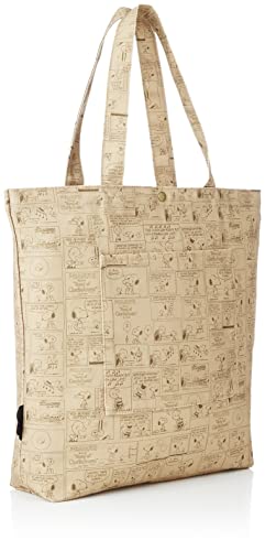 Siffler(シフレ) Canvas Tote Bag HAP6009, PN105. Snoopy Comic Mocha