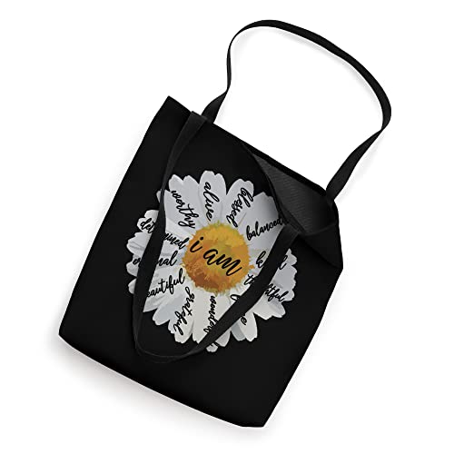 Motivational Women-Positive Affirmation I AM Daisy Tote Bag