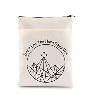 acotar inspired night court quote book sleeve don’t let the hard days win book cover sjm bookish merch book zipper pouch inspirational gift  (don’t let bs)