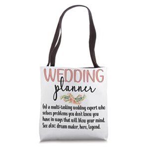 wedding planner definition wedding planning tote bag