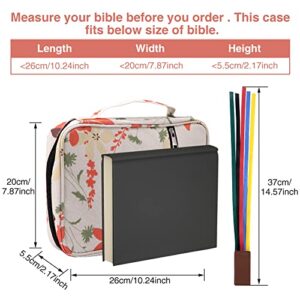 Bible Covers for Women, Book Carrying Case Bible Bag with Bookmark and Protective with Handle and Zipper Pocket - Holds & Protects Standard 10.2" Bibles(Brown)