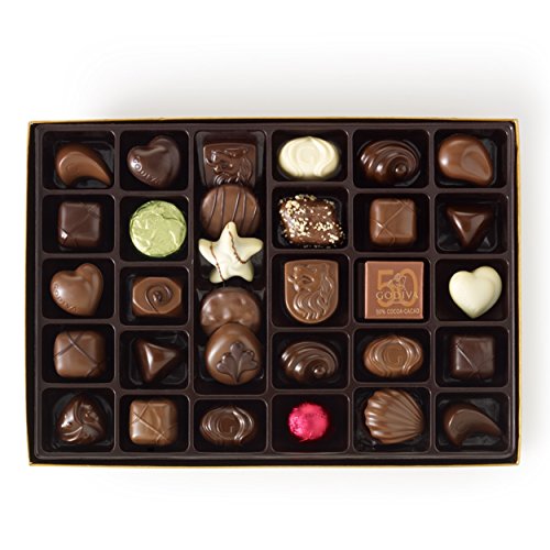 Godiva Chocolatier 36 Piece Valentines Day Gold Ballotin Gift Box, Assorted Gourmet Chocolates