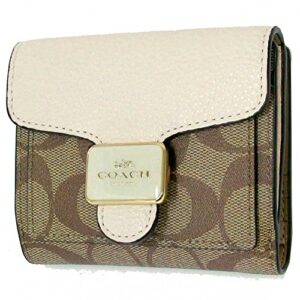 coach pepper wallet in signature canvas and leather – #c7805 – gold/khaki/chalk