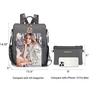 MKP COLLECTION Women Nylon Water Resistant Backpack Purse Convertible Large Ladies Designer Rucksack Travel Shoulder Bags Handbag Wristlet