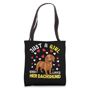 dachshund dog pup mama mom women girl love wiener dog tote bag