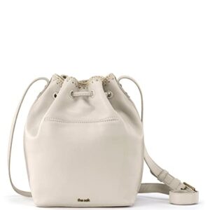 The Sak Womens Ivy Leather Drawstring Bucket, Stone, One Size US