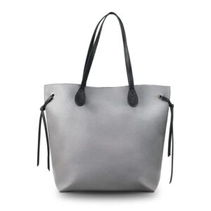 women’s tote bag shoulder bag big capacity soft pu leather handbag with decorative strap