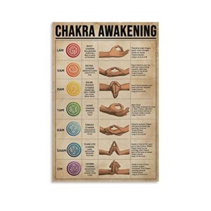 mmnb retro yoga poster chakra awakening knowledge decorative painting canvas wall posters and art picture print