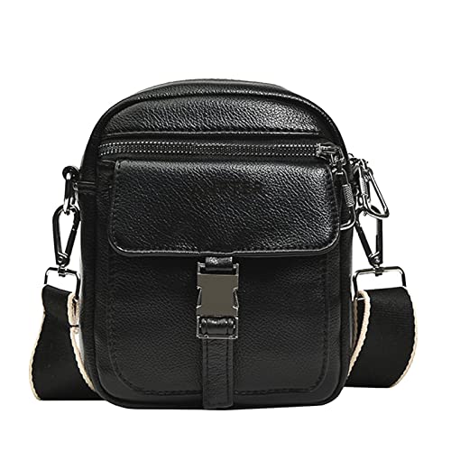 Crossbody Bags for Women Small Shoulder Handbags Soft PU Leather Cross Body Purse Casual Crossover Phone Messenger Bags(Quilted Crossbody Bags for Black)