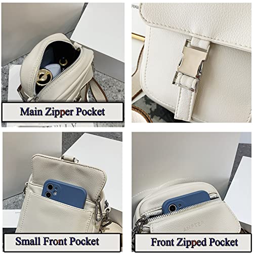 Crossbody Bags for Women Small Shoulder Handbags Soft PU Leather Cross Body Purse Casual Crossover Phone Messenger Bags(Quilted Crossbody Bags for Black)