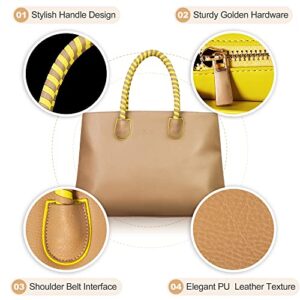 Women's Tote Bag Top Handle Handbag for Women, Large Capacity Special Design Handle with Soft PU Leather