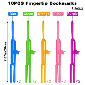 10Pcs Silicone Finger Point Bookmarks HMIEPRS Cute Elastic Fingertip Bookmarks Office School Supplies Ideal Gift for Women Girls Children at Christmas Thanksgiving New Year Birthday