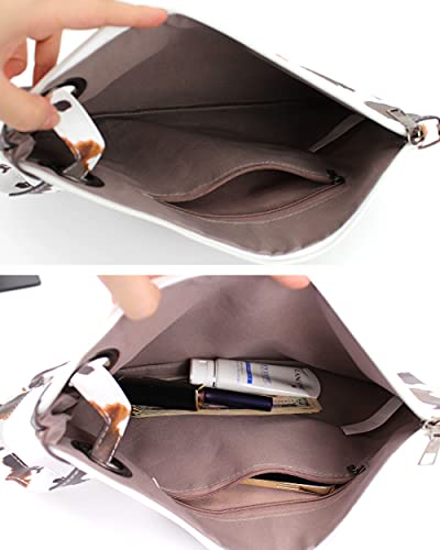 Mily Oversized Clutch Bag Purse Envelop Clutch Chain Tote Shoulder Bag Handbag Foldover Pouch (6217+Cow)