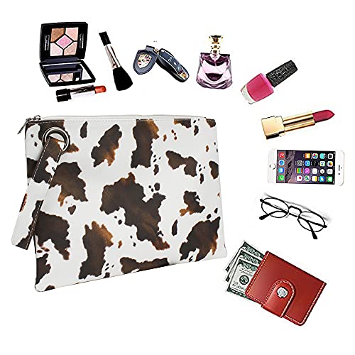 Mily Oversized Clutch Bag Purse Envelop Clutch Chain Tote Shoulder Bag Handbag Foldover Pouch (6217+Cow)