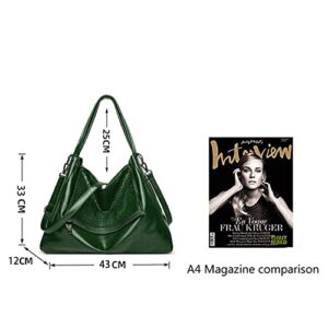 KKP Shoulder Crossbody Hobo Bags for Women, Large Faux Leather Handbags Zipper Purse