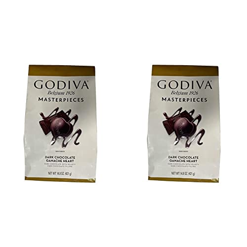 Godiva Masterpieces Dark Chocolate Hearts, 14.6 Oz (Pack of 2)