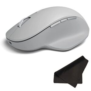 microsoft surface precision wireless bluetooth mouse with cleaning cloth – bulk packaging – light grey