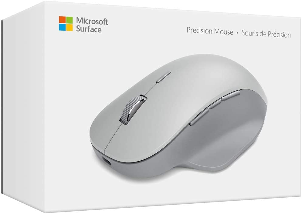 Microsoft Surface Precision Wireless Bluetooth Mouse with Cleaning Cloth - Bulk Packaging - Light Grey