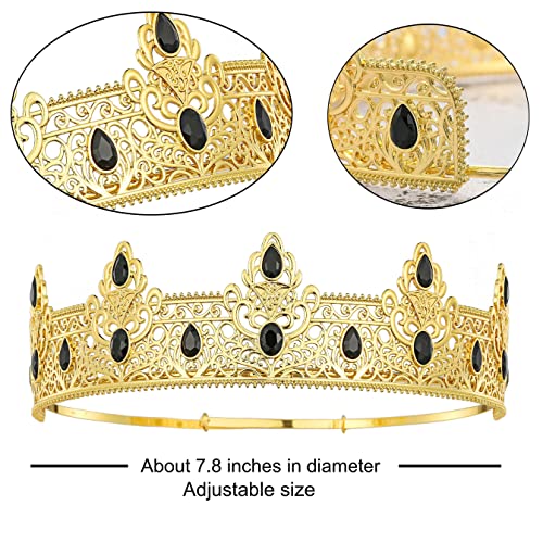 Birthday King Crown and Birthday King Sash,Birthday Gifts For Men , Birthday Party Prom Decoration For Men (Gold-1)