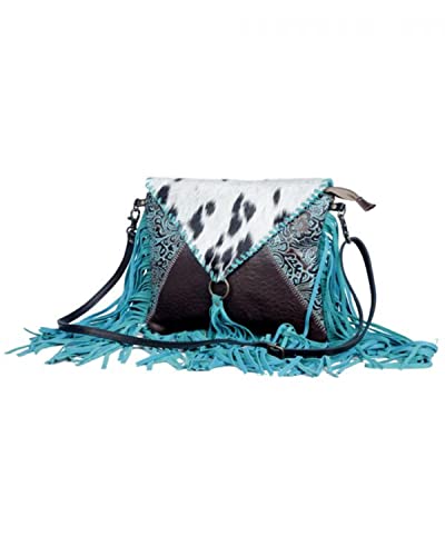 Myra Bag Women's Effervescence Leather And Hair-On Tooled Turquoise One Size