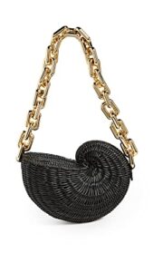 poolside bags women’s anna conch clutch, black, one size