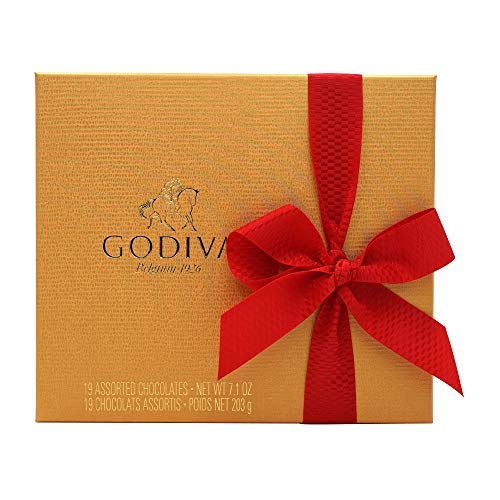 Godiva Chocolatier Assorted Chocolate Gold Gift Box, Valentine's Day Ribbon, 19 pc.