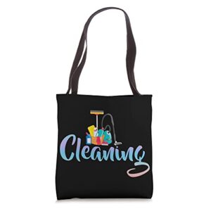 cleaning lover fun housekeeping housekeeper cleaner graphic tote bag