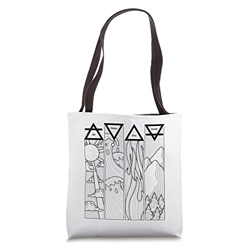 Air Fire Water Earth Four Greek elements Tote Bag