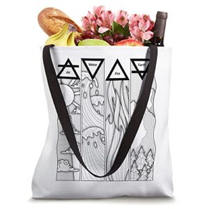 Air Fire Water Earth Four Greek elements Tote Bag