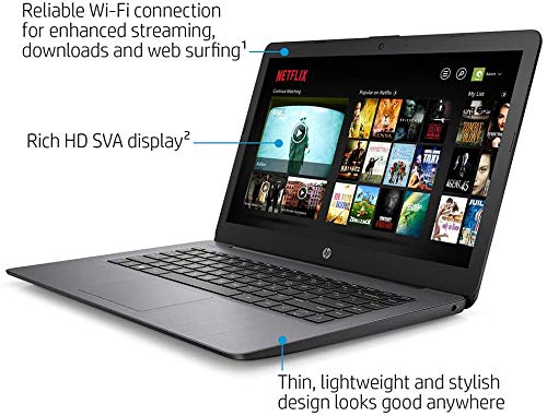 2021 HP Stream 14" HD Laptop Computer, Intel Celeron N4020 Processor, 4GB RAM, 64GB eMMC, HD Audio, HD Webcam, Intel UHD Graphics 600, 1 Year Office, HDMI, Win 10 S, Black, 128GB SnowBell USB Card