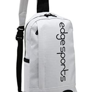 EDGE SPORTS Unisex Crossbody Sling Bag Day Bag for the Gym, Hiking, Running, Training, and Travel (White)