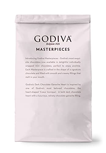 Godiva Chocolatier Masterpieces Dark Chocolate Ganache Hearts Gift Box, Set of 4