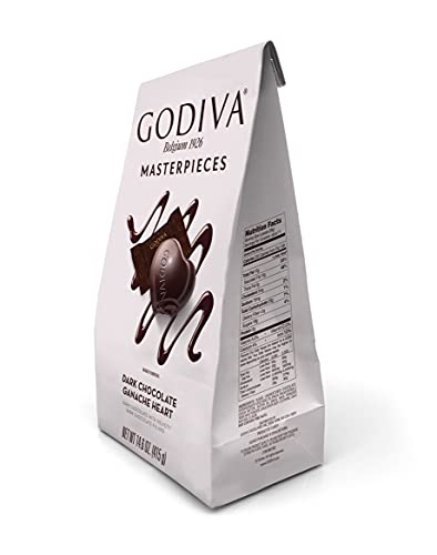 Godiva Chocolatier Masterpieces Dark Chocolate Ganache Hearts Gift Box, Set of 4