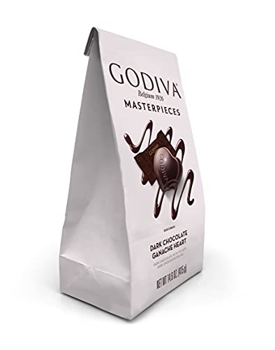 Godiva Chocolatier Masterpieces Dark Chocolate Ganache Hearts Gift Box, Set of 4